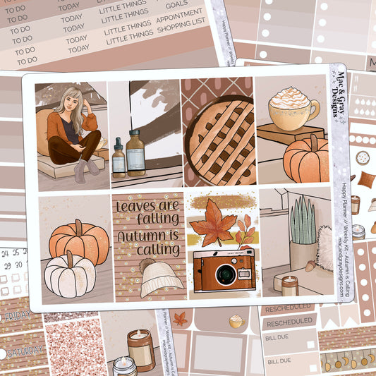 Autumn is Calling // Weekly Kit for Standard Vertical Planners, Happy Planner (Mini, Classic, Big), Hobonichi Weeks, Passion Planner & Scrapbooks