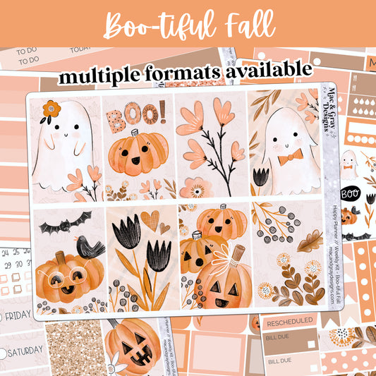 Boo-tiful Fall // Weekly Kit for Standard Vertical Planners, Happy Planner (Mini, Classic, Big), Hobonichi Weeks, Passion Planner & Scrapbooks