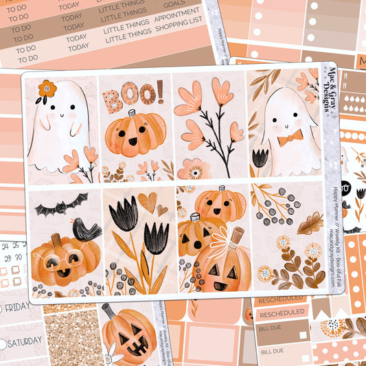 Boo-tiful Fall // Weekly Kit for Standard Vertical Planners, Happy Planner (Mini, Classic, Big), Hobonichi Weeks, Passion Planner & Scrapbooks