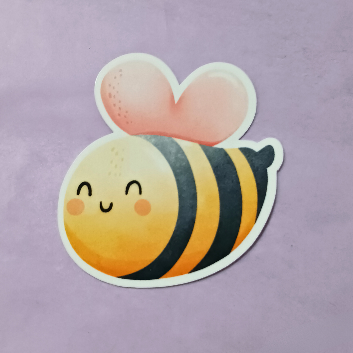 Bumblebee Sticker Design Bumblebee with Heart Wings | Waterproof Sticker – macandgraydesigns