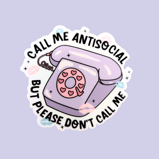 Call Me Antisocial | Waterproof Sticker