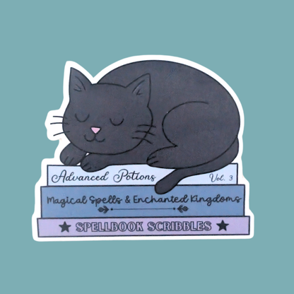 Bookshop Cat | Waterproof Sticker [Exclusive Art]
