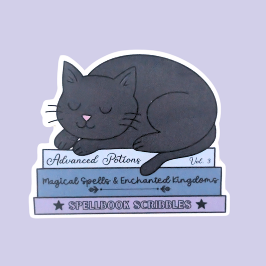 Bookshop Cat | Waterproof Sticker [Exclusive Art]