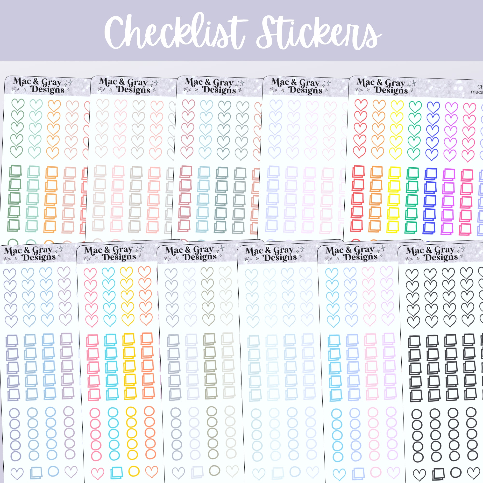 Checklist Stickers // Planner Sticker Essentials – macandgraydesigns