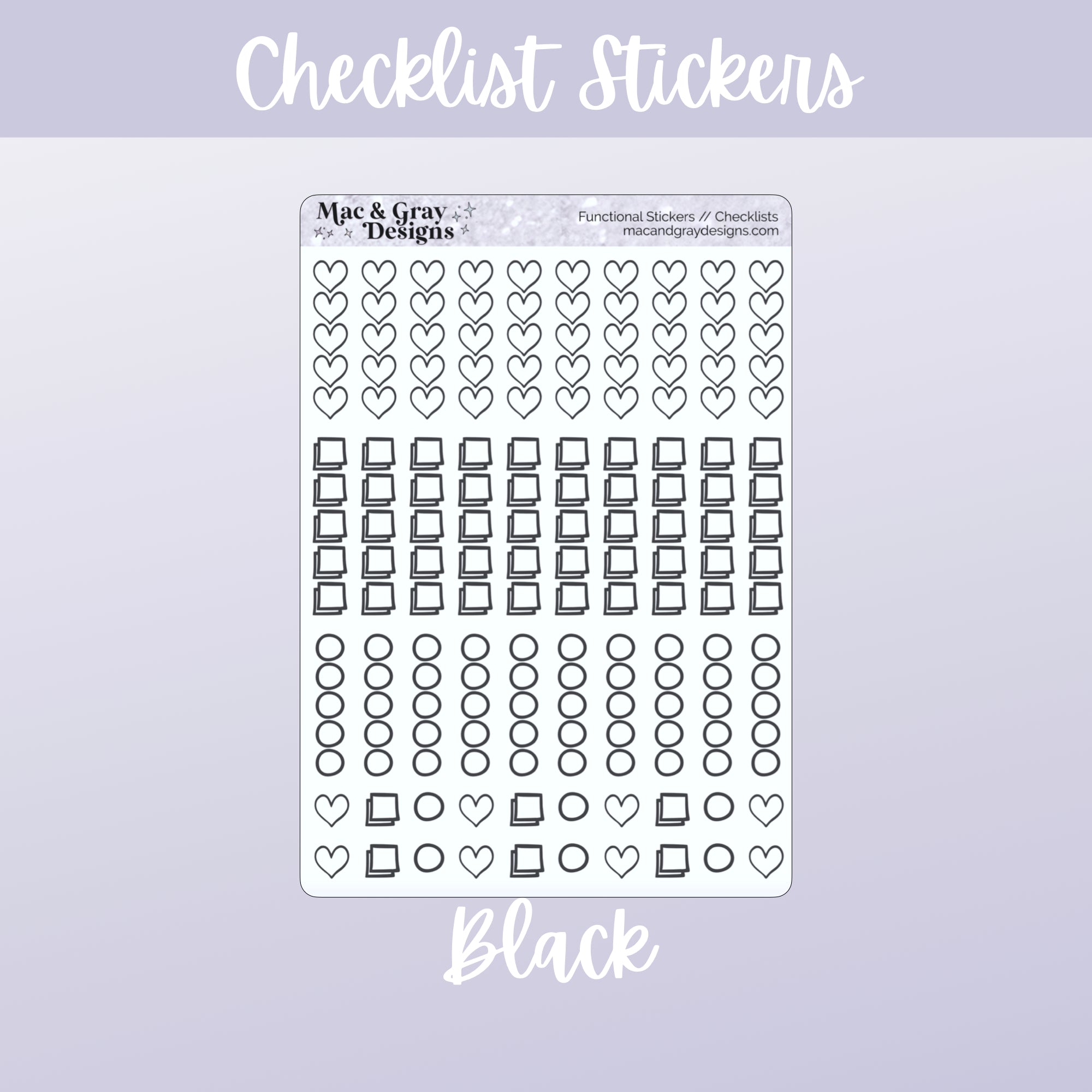Checklist Stickers // Planner Sticker Essentials – macandgraydesigns