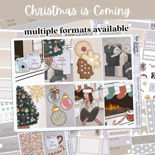 Christmas is Coming // Weekly Kit for Standard Vertical Planners, Happy Planner (Mini, Classic, Big), Hobonichi Weeks, Passion Planner & Scrapbooks