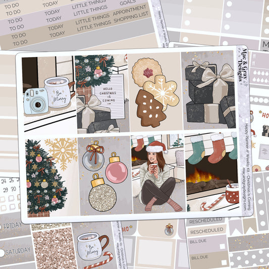 Christmas is Coming // Weekly Kit for Standard Vertical Planners, Happy Planner (Mini, Classic, Big), Hobonichi Weeks, Passion Planner & Scrapbooks