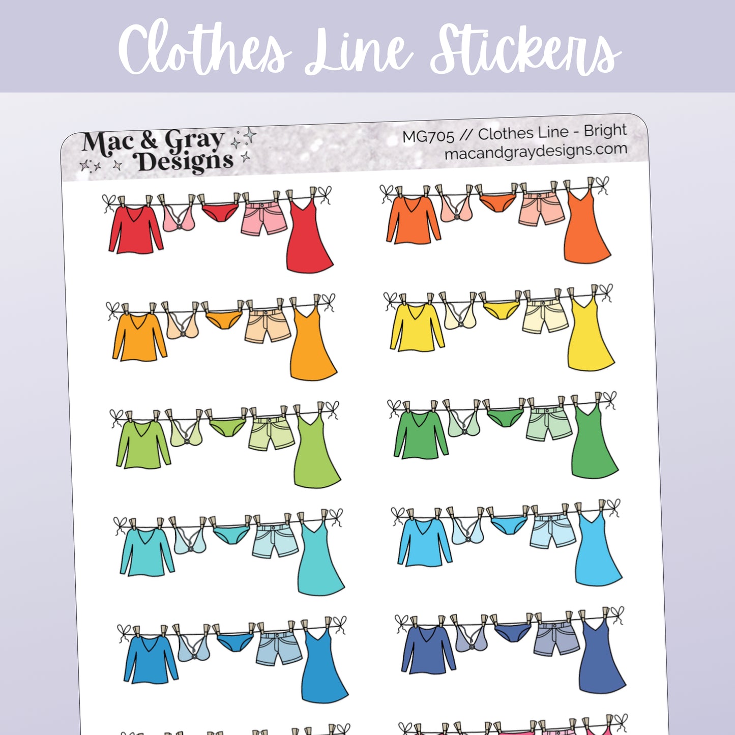 Clothes Laundry Line | Functional Stickers