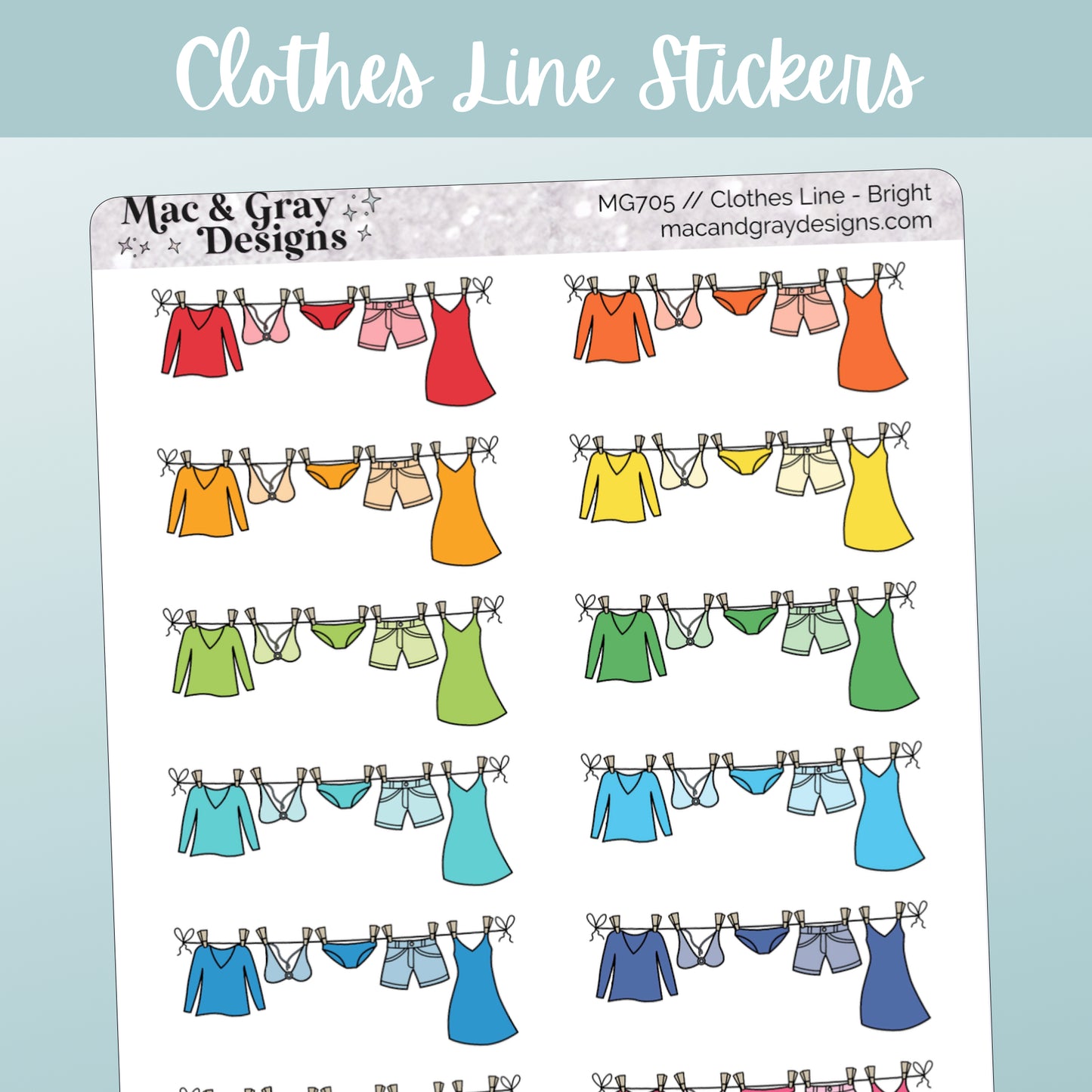 Clothes Laundry Line | Functional Stickers
