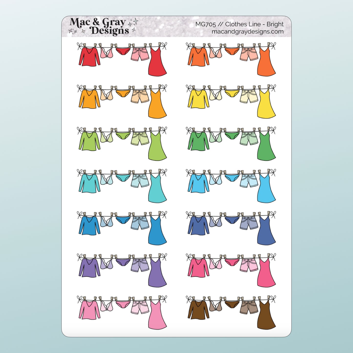 Clothes Laundry Line | Functional Stickers