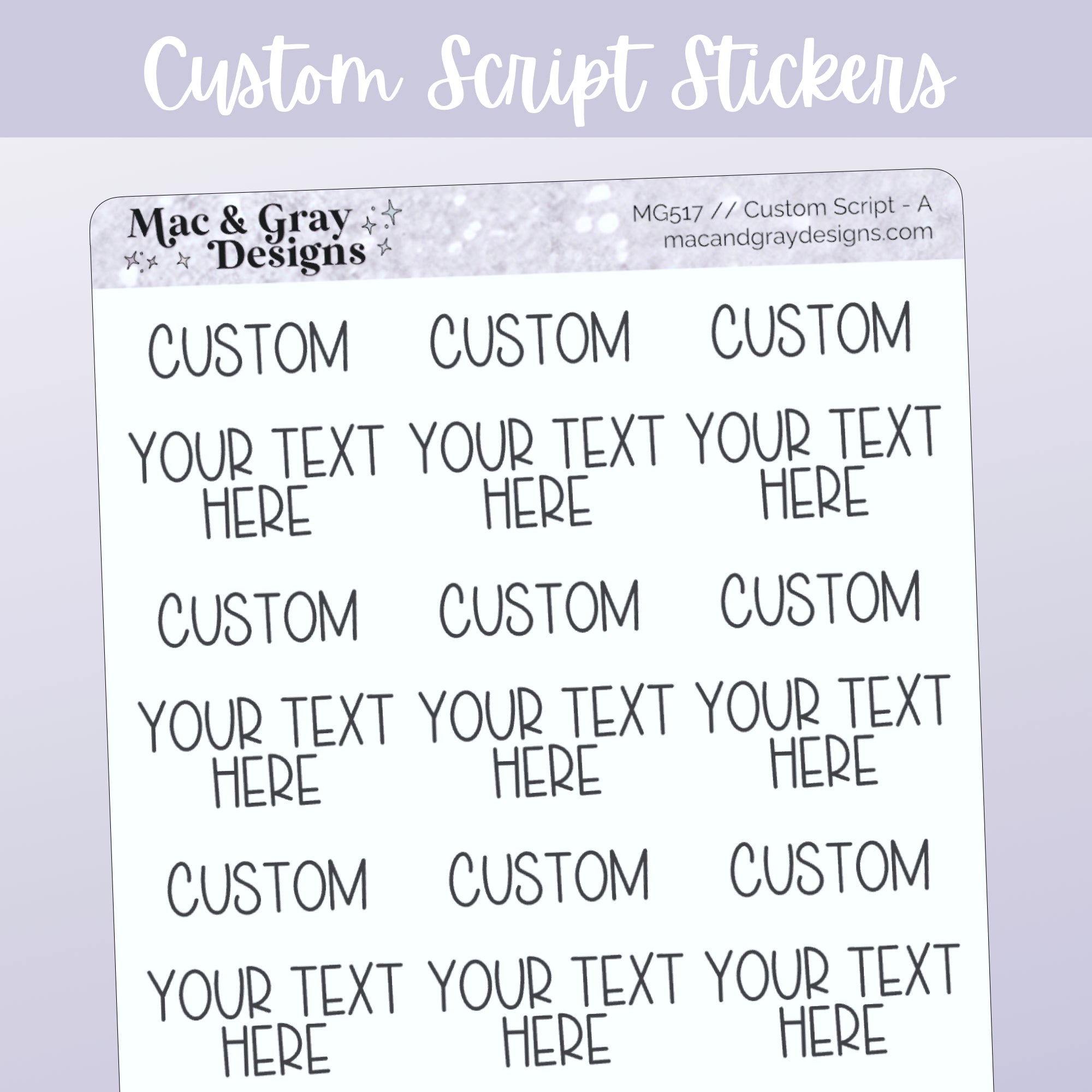 Script Stickers – macandgraydesigns
