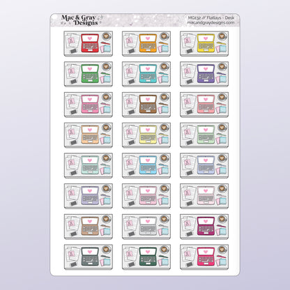 Flatlay Stickers // Baking, Birthday, Books, Cleaning, Desk, Meal Prep, Planner, Presents, Sick Day