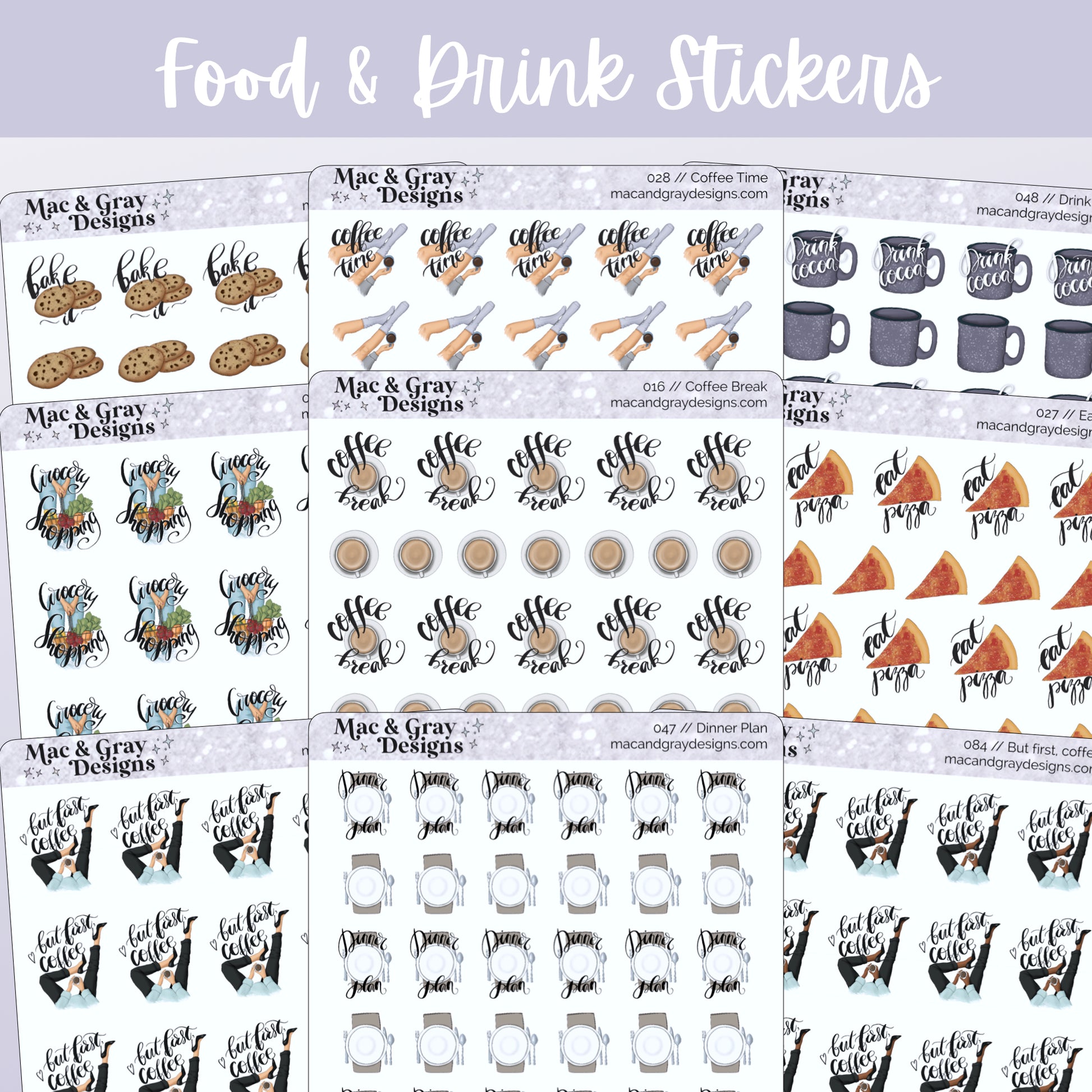 Food & Drink // Functional Planner Stickers & Coffee Trackers – macandgraydesigns food-drink-functional-planner-stickers-coffee-trackers-macandgraydesigns