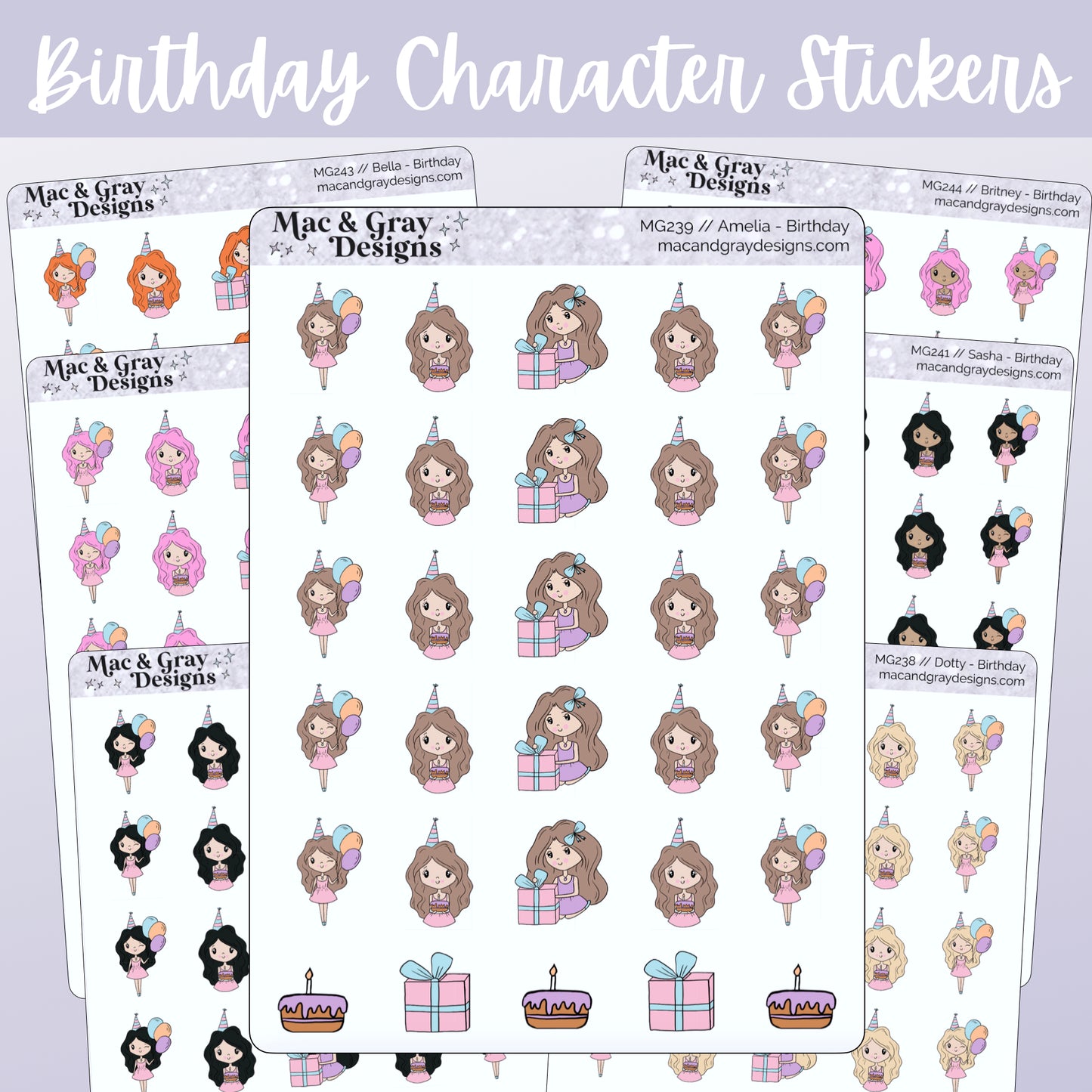 Birthday // Character Stickers