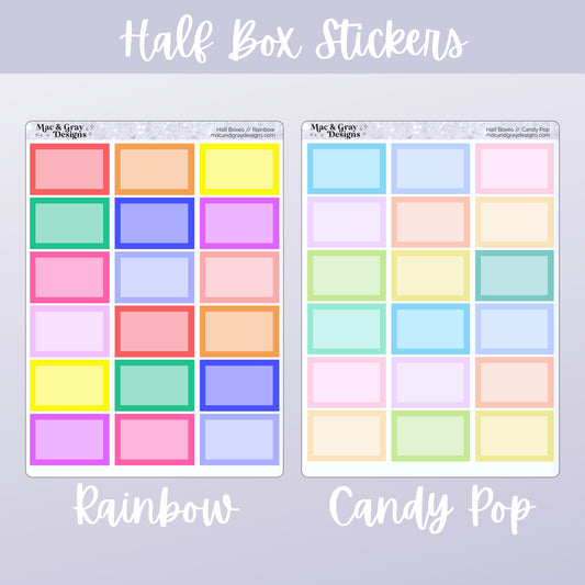 Half Box Stickers // Planner Sticker Essentials