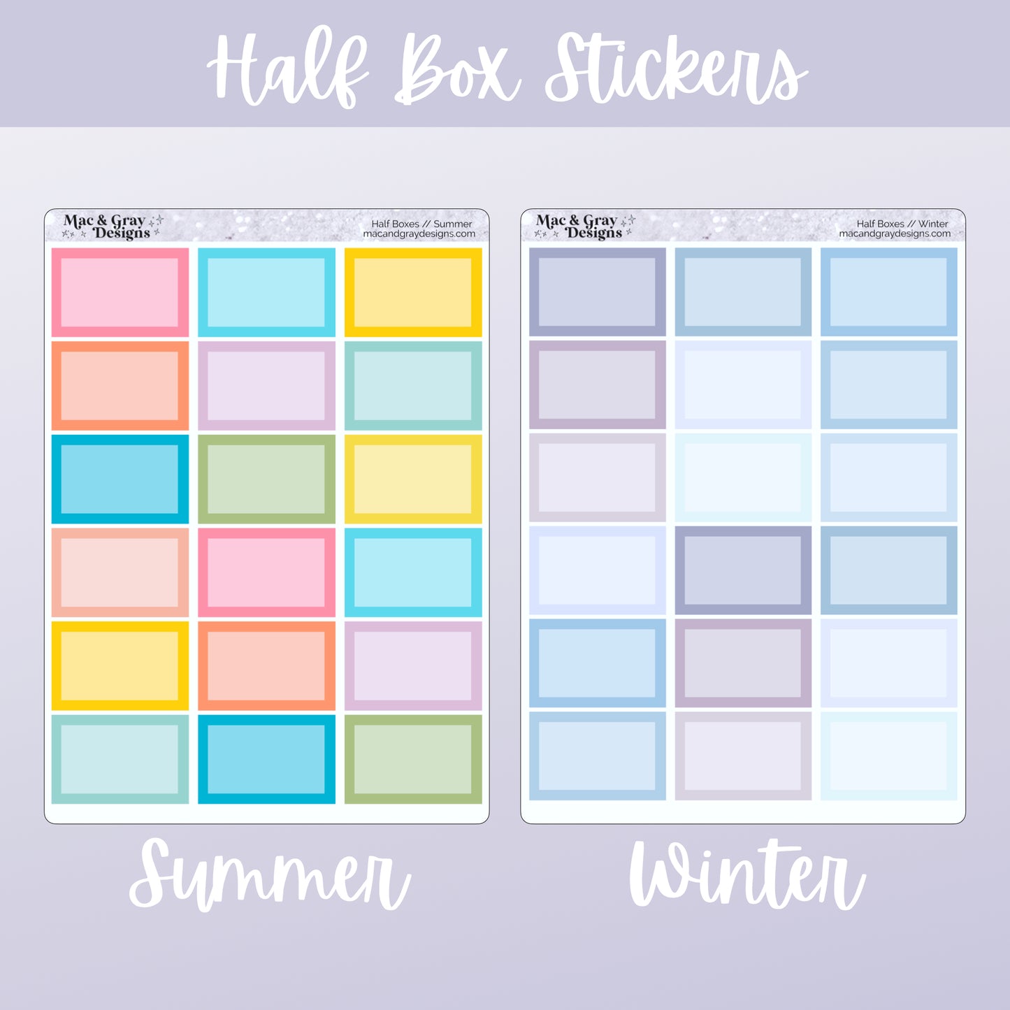 Half Box Stickers // Planner Sticker Essentials