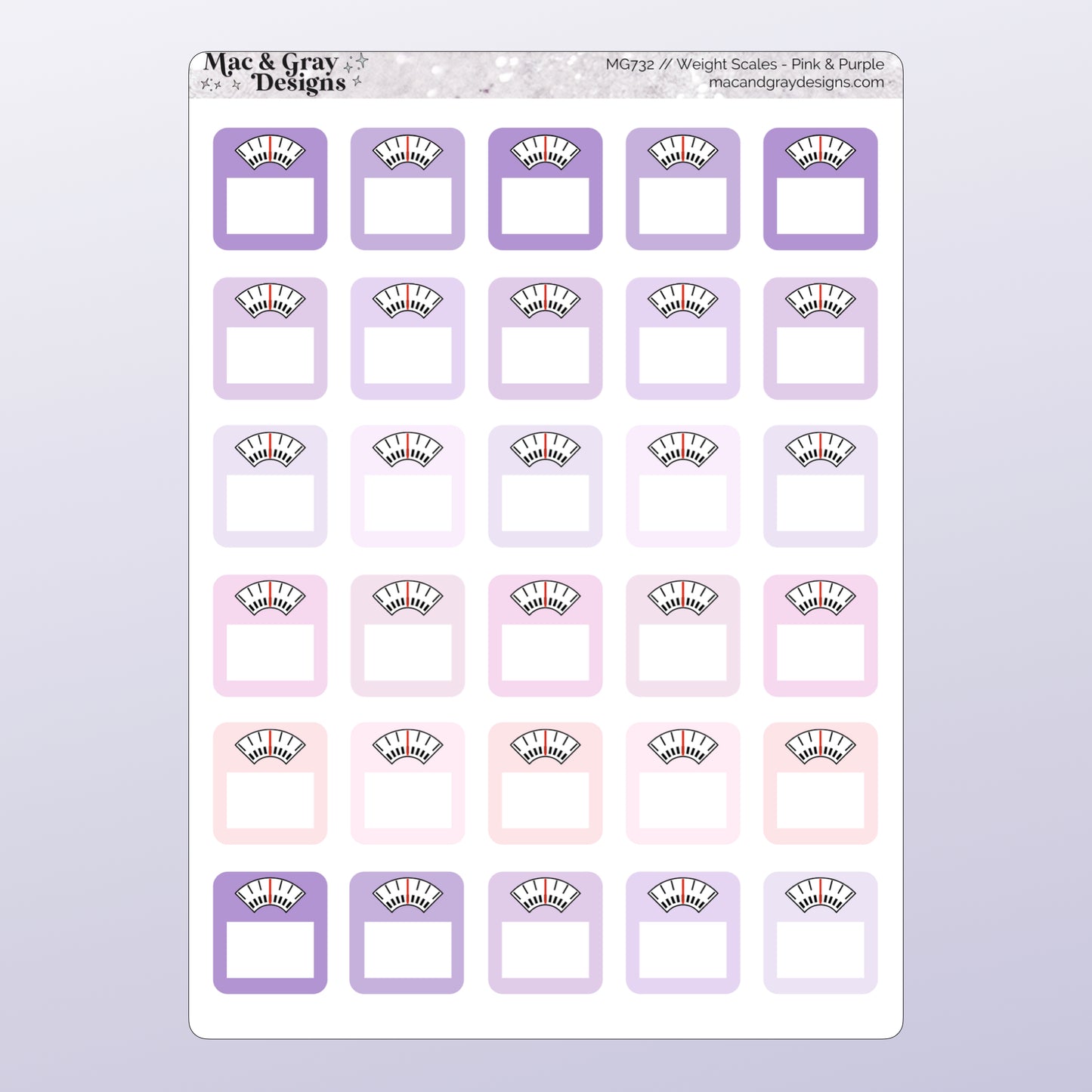 Purple & Pink Weight Loss Stickers | Health & Fitness Stickers