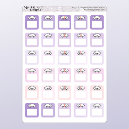 Purple & Pink Weight Loss Stickers | Health & Fitness Stickers