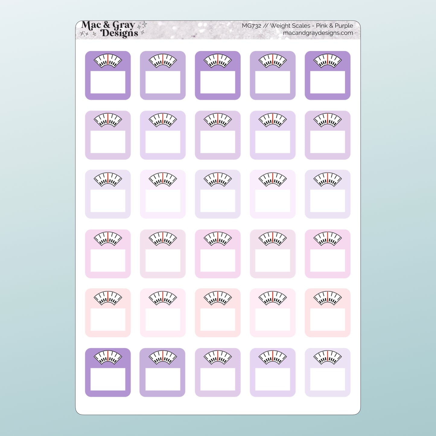 Purple & Pink Weight Loss Stickers | Health & Fitness Stickers