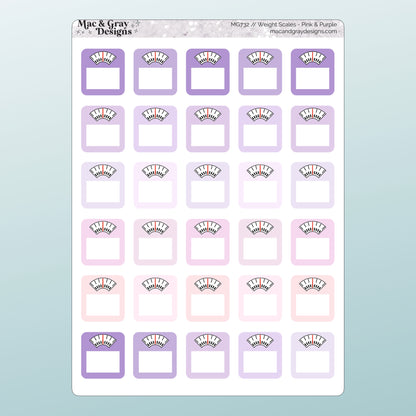 Purple & Pink Weight Loss Stickers | Health & Fitness Stickers