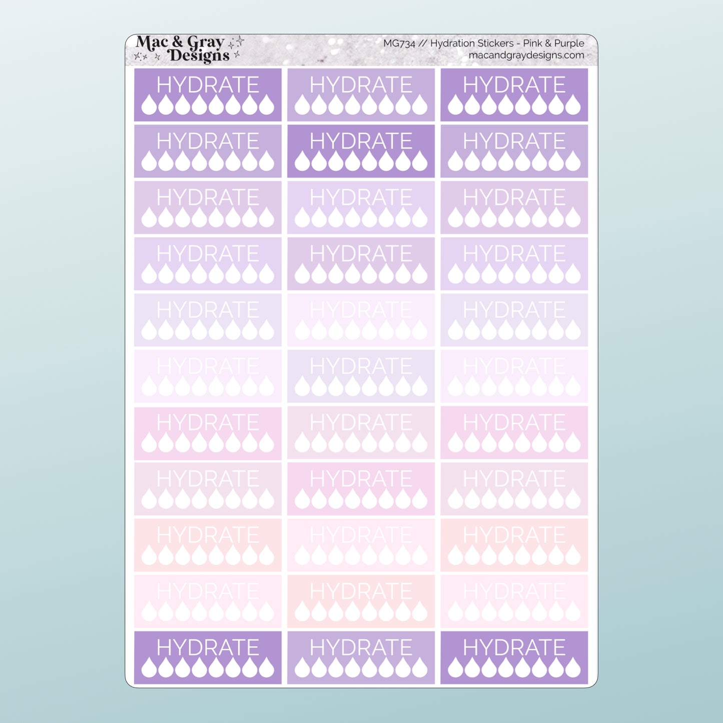 Purple & Pink Weight Loss Stickers | Health & Fitness Stickers