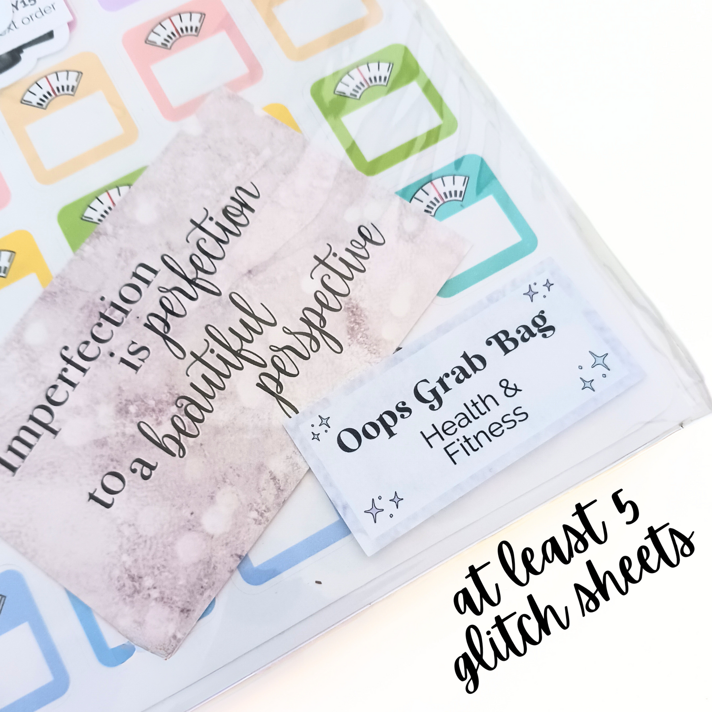 Health & Fitness Oops Stickers // Glitch Sticker Sheets