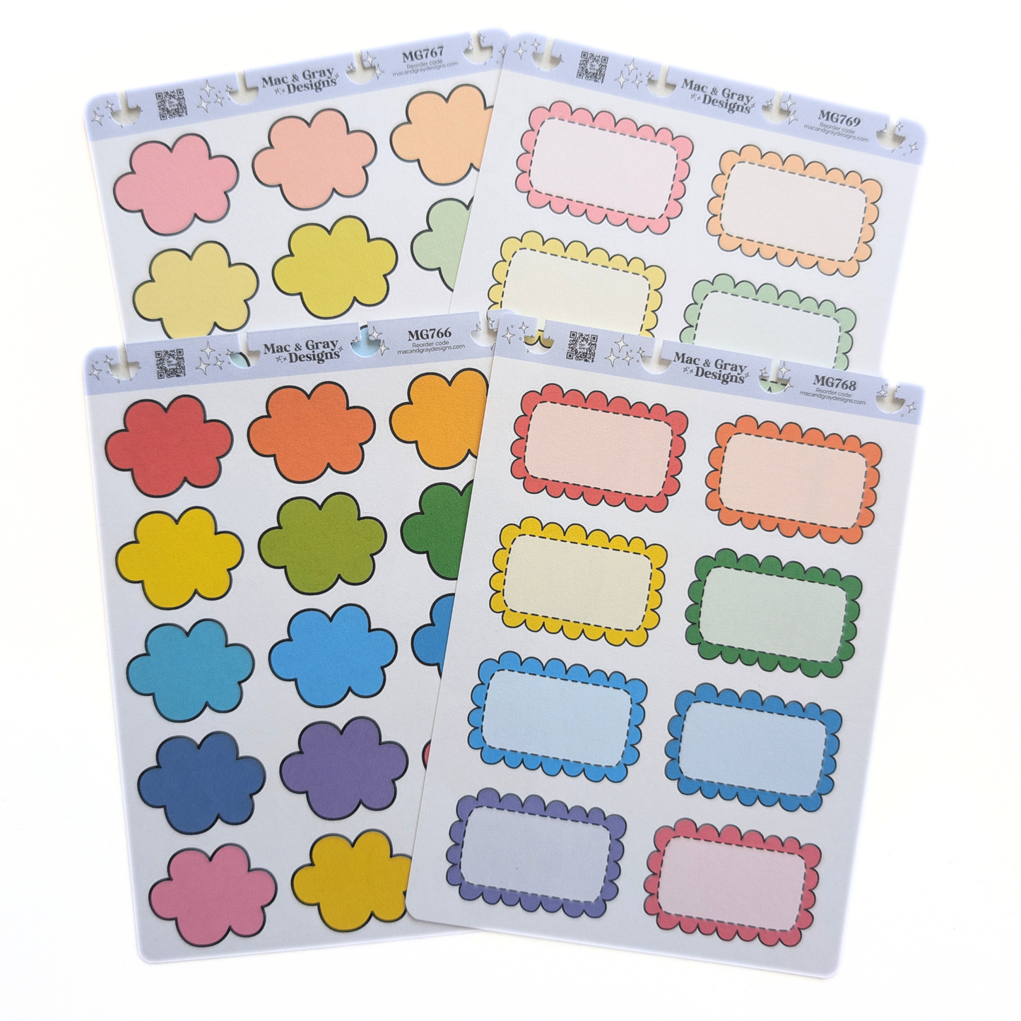 Rainbow & Pastel Labels | Sticker Storage Starter Pack