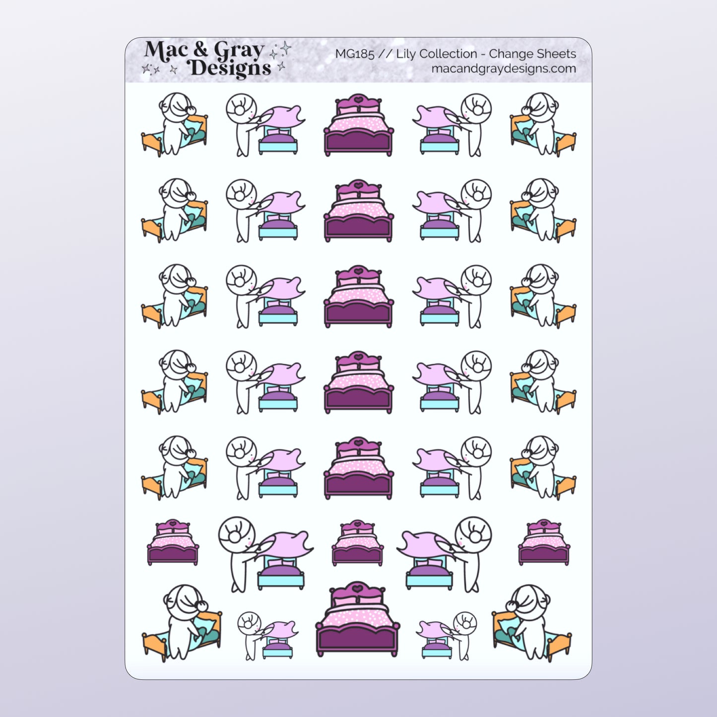 Change Sheets // Lily Character Stickers