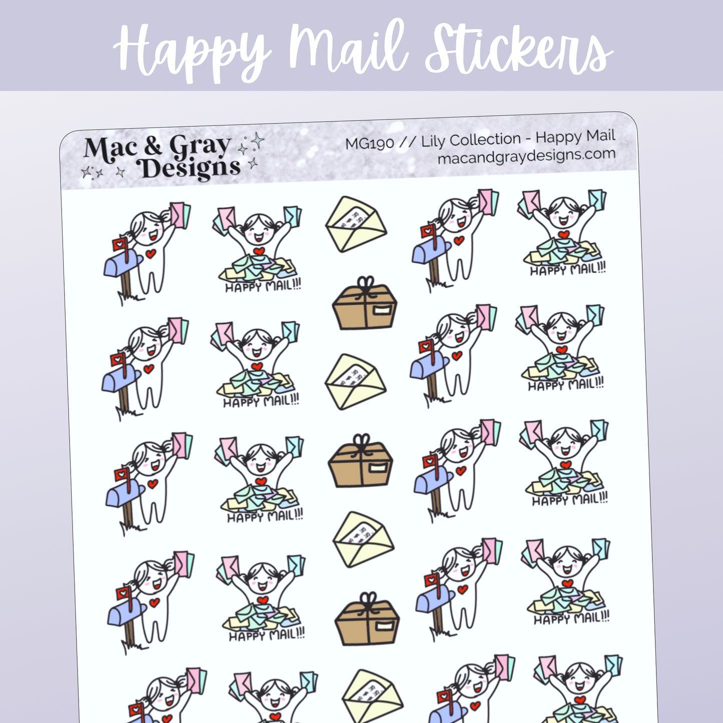 Happy Mail // Lily Character Stickers