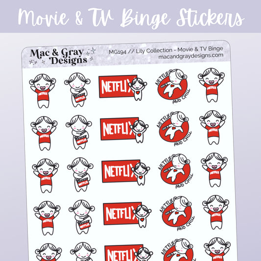 Movie & TV Binge // Lily Character Stickers