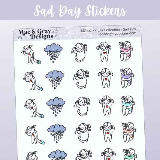 Sad Day // Lily Character Stickers