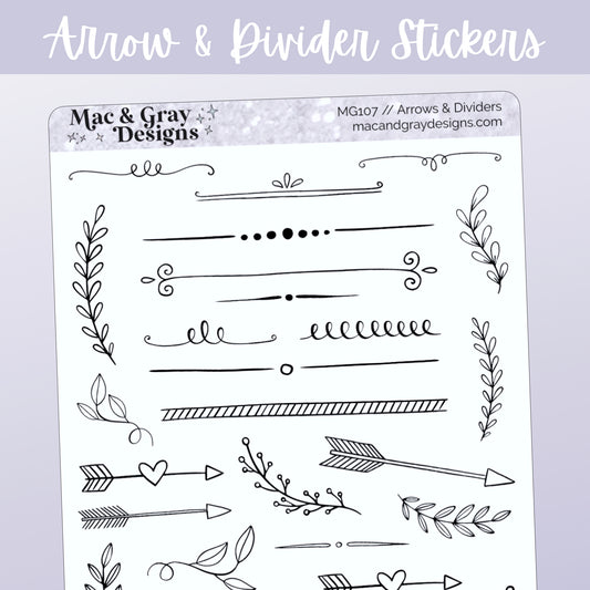 Arrows & Dividers // Deco & Journalling Stickers