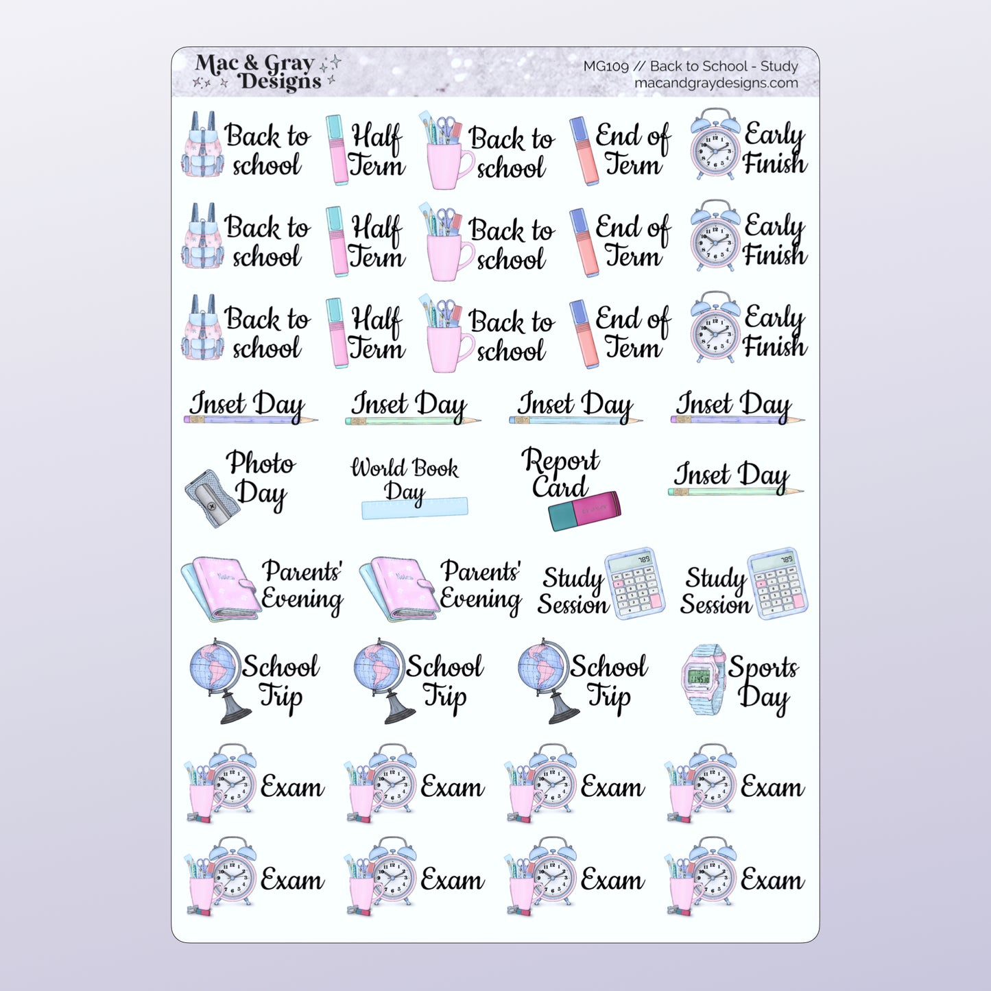 Back to School // Functional Planner Stickers