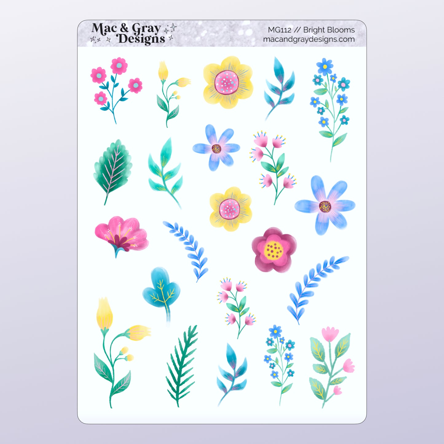 Bright Blooms // Deco & Journalling Stickers