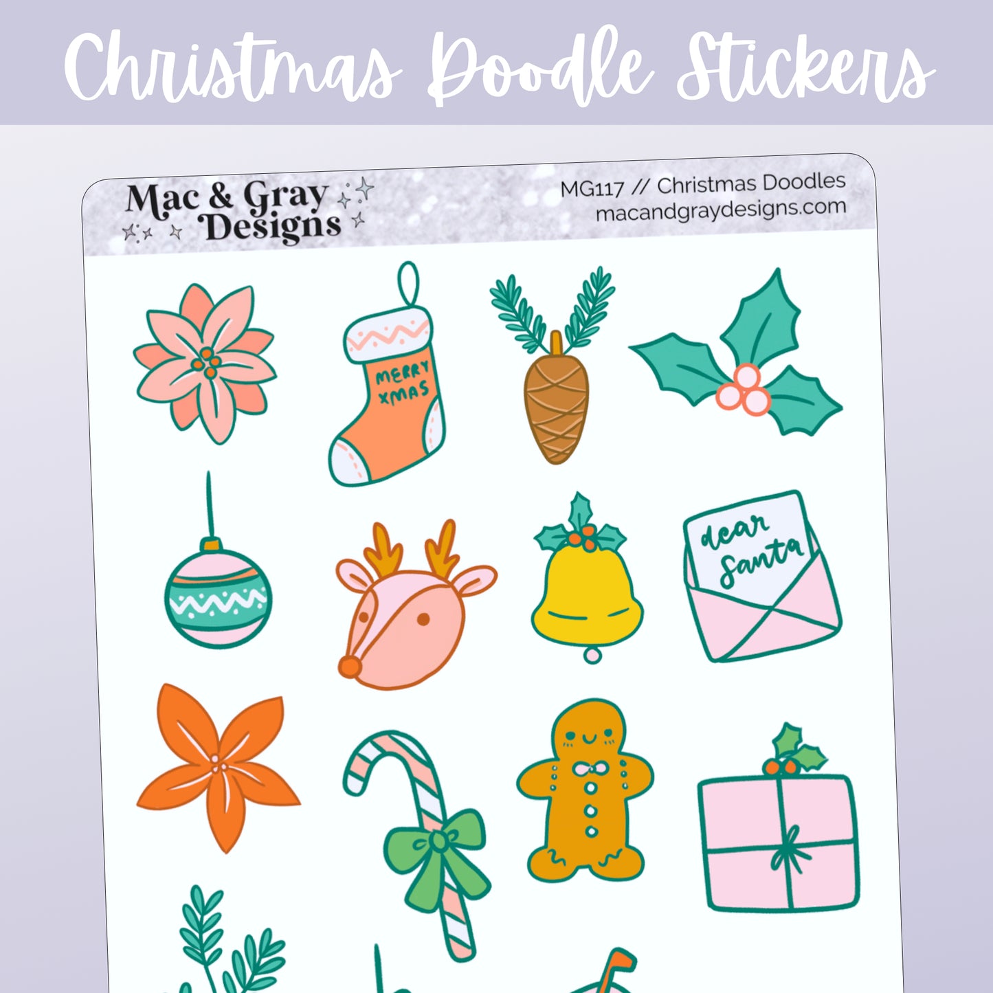 Christmas Doodles // Deco & Bullet Journal Stickers