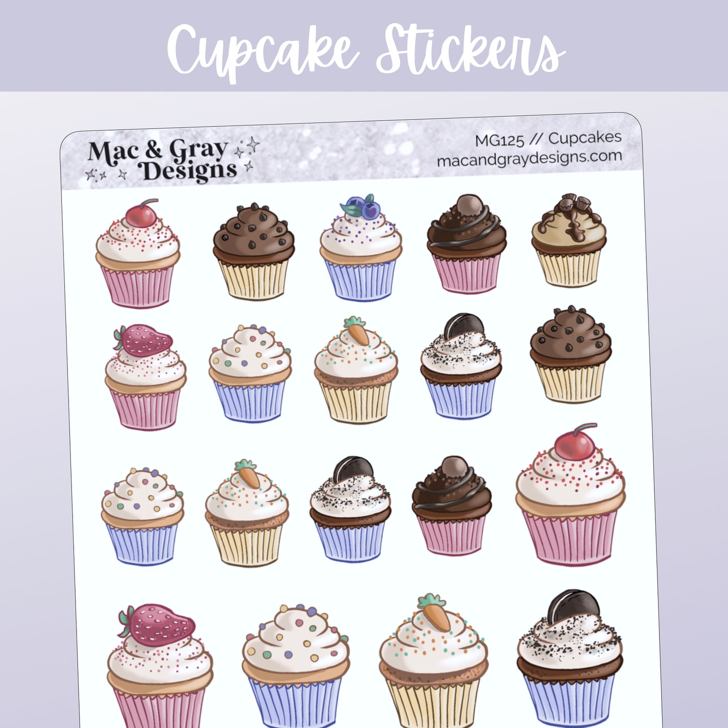 Cupcake Stickers // Deco & Journalling Stickers