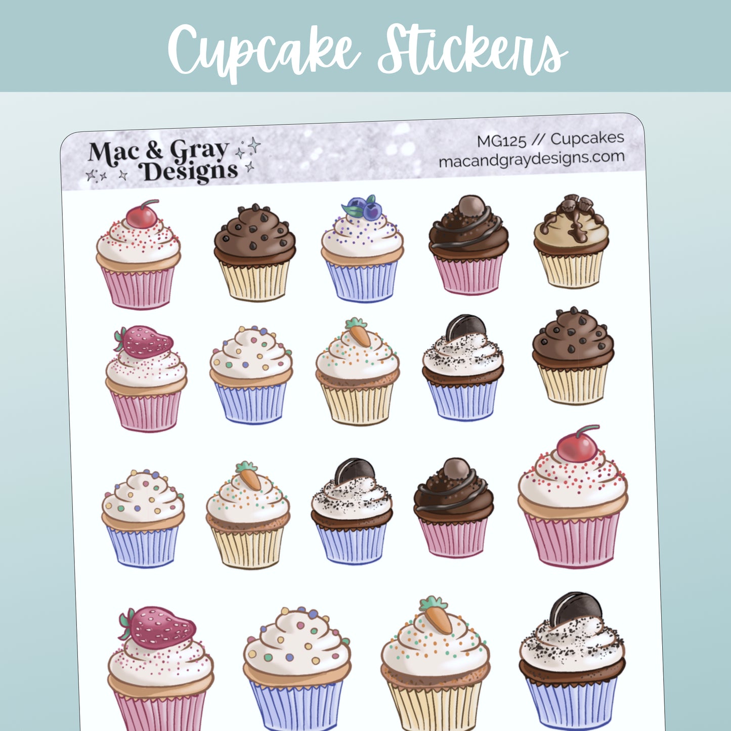 Cupcake Stickers // Deco & Journalling Stickers