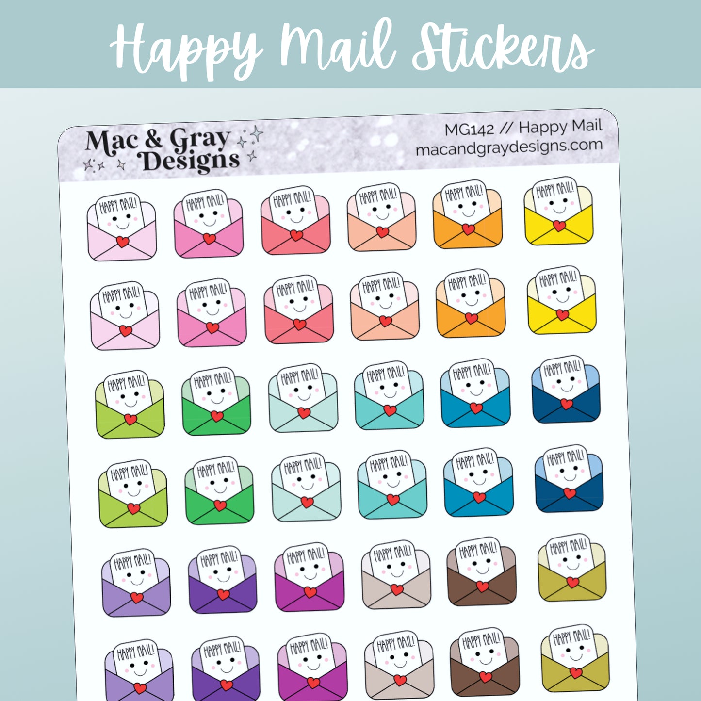 Happy Mail // Kawaii Functional Stickers