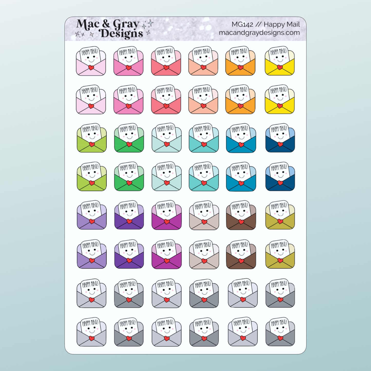 Happy Mail // Kawaii Functional Stickers