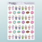 Milkshake & Donut Stickers // Functional Planner Stickers