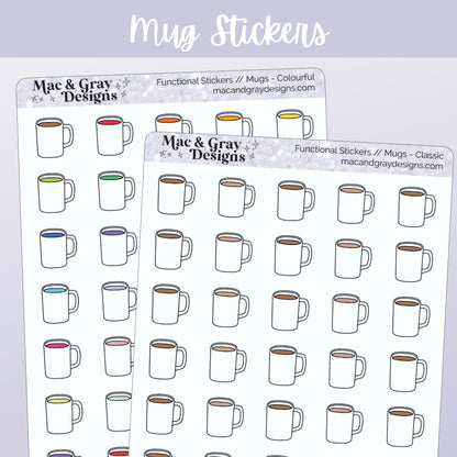 Tea or Coffee Mugs // Functional Stickers