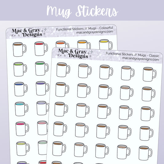 Tea or Coffee Mugs // Functional Stickers