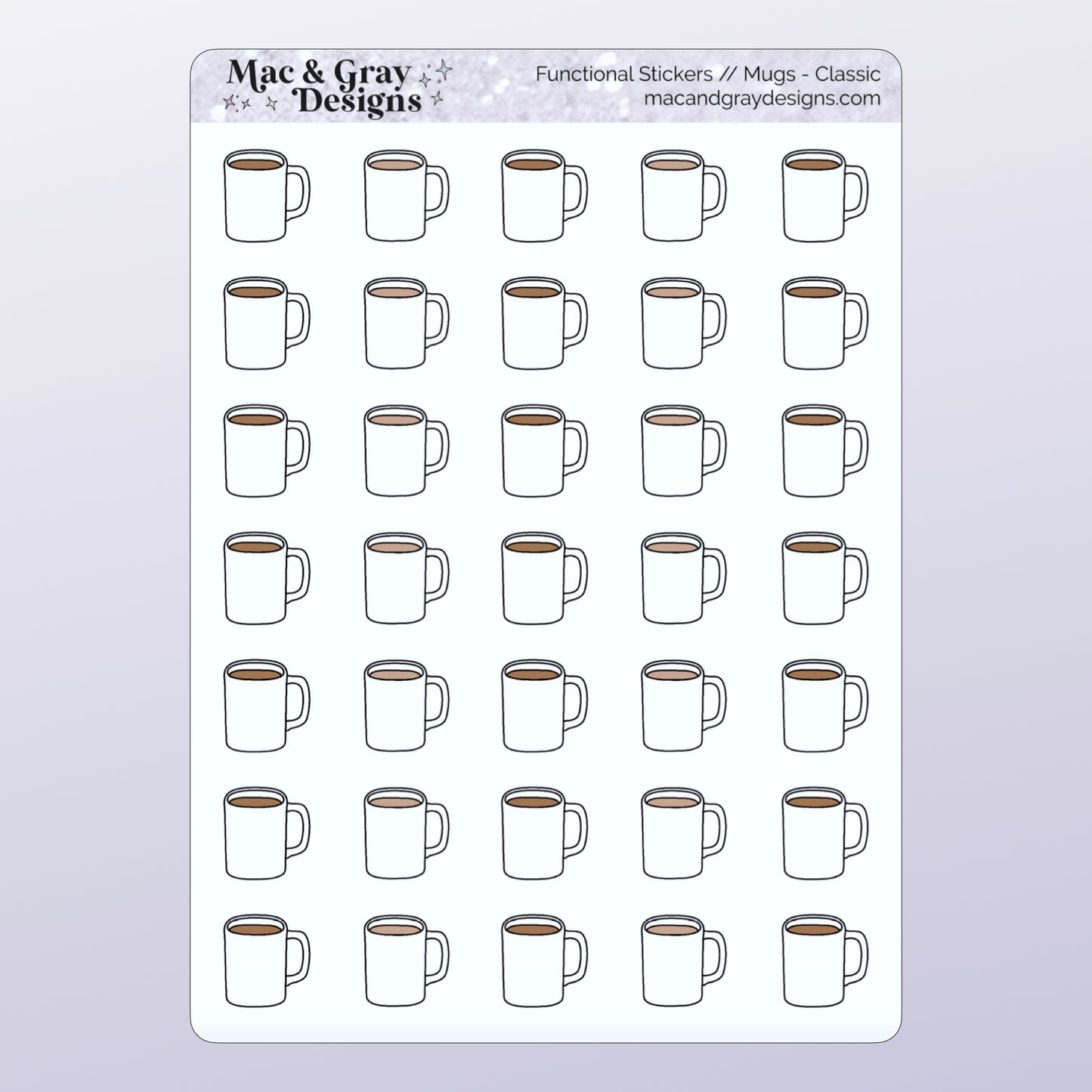 Tea or Coffee Mugs // Functional Stickers