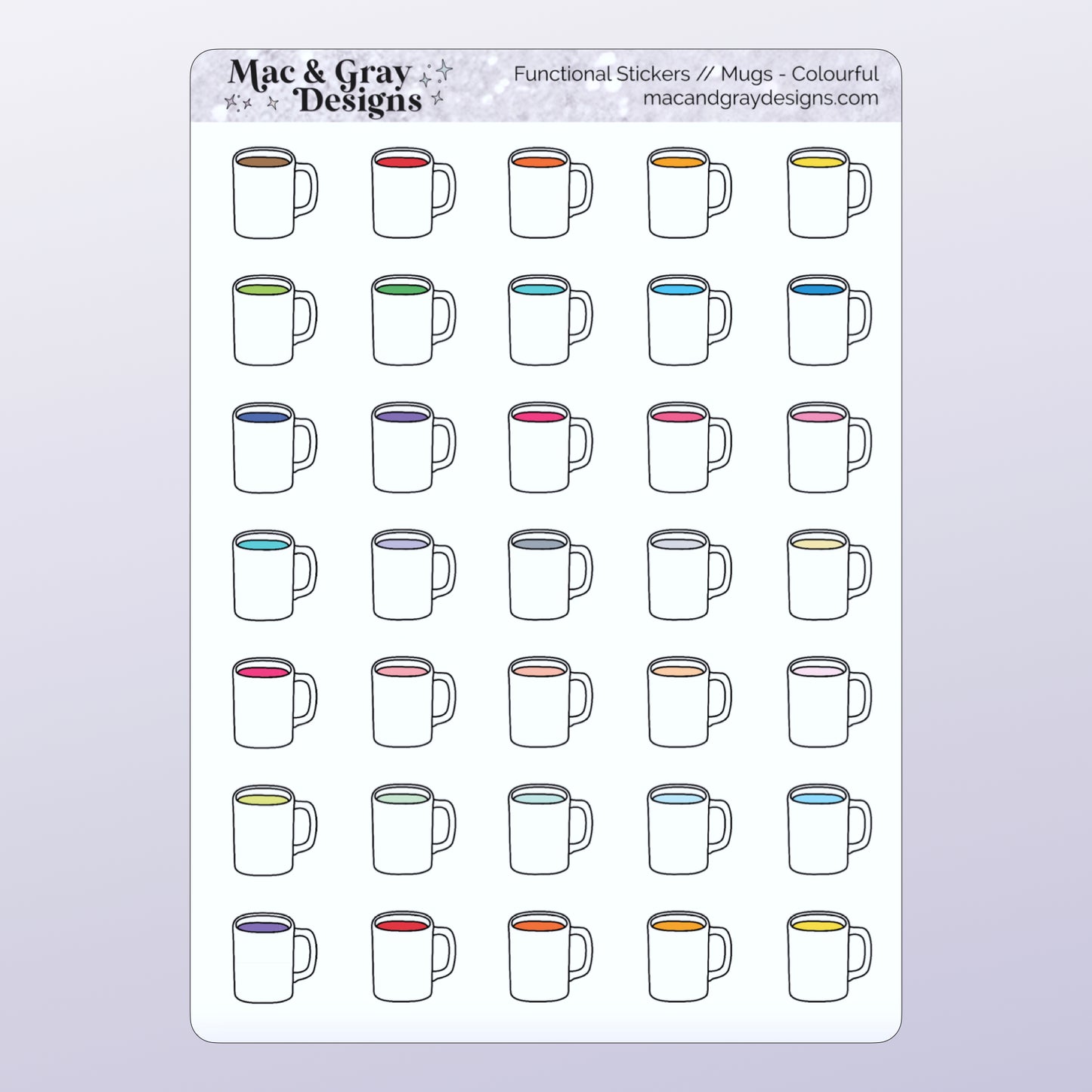 Tea or Coffee Mugs // Functional Stickers