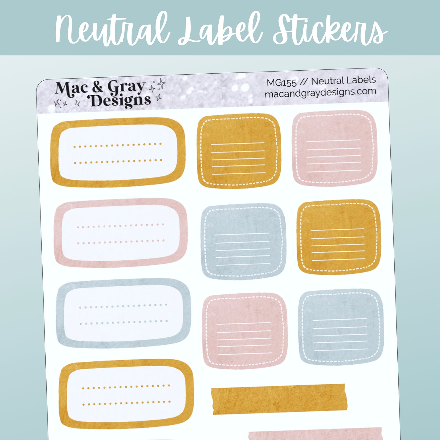 Neutral Label Stickers // Deco & Bullet Journal Stickers