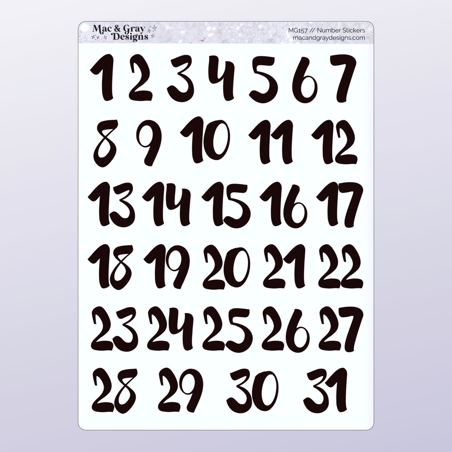 Number Stickers // Functional Stickers