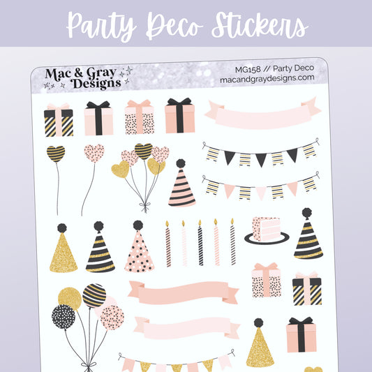 Party Deco Stickers // Deco & Journalling Stickers