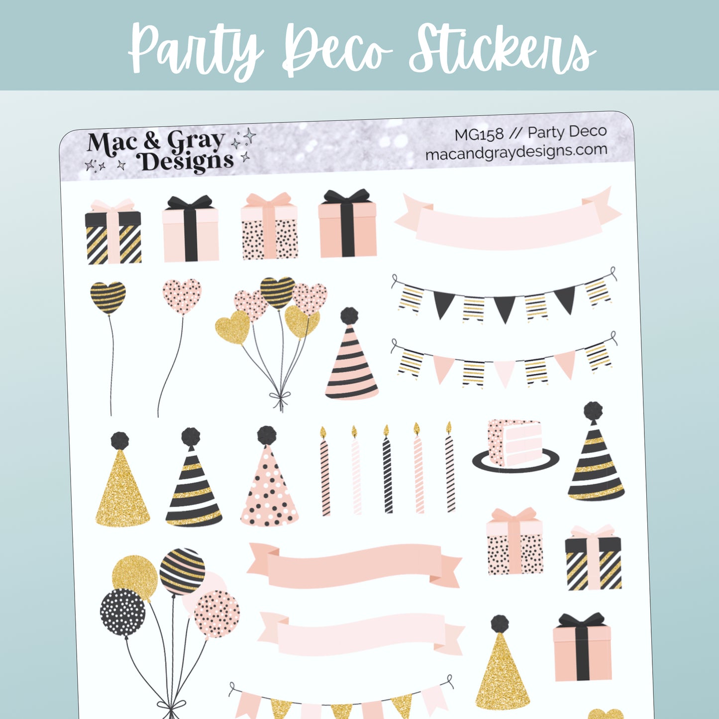 Party Deco Stickers // Deco & Journalling Stickers