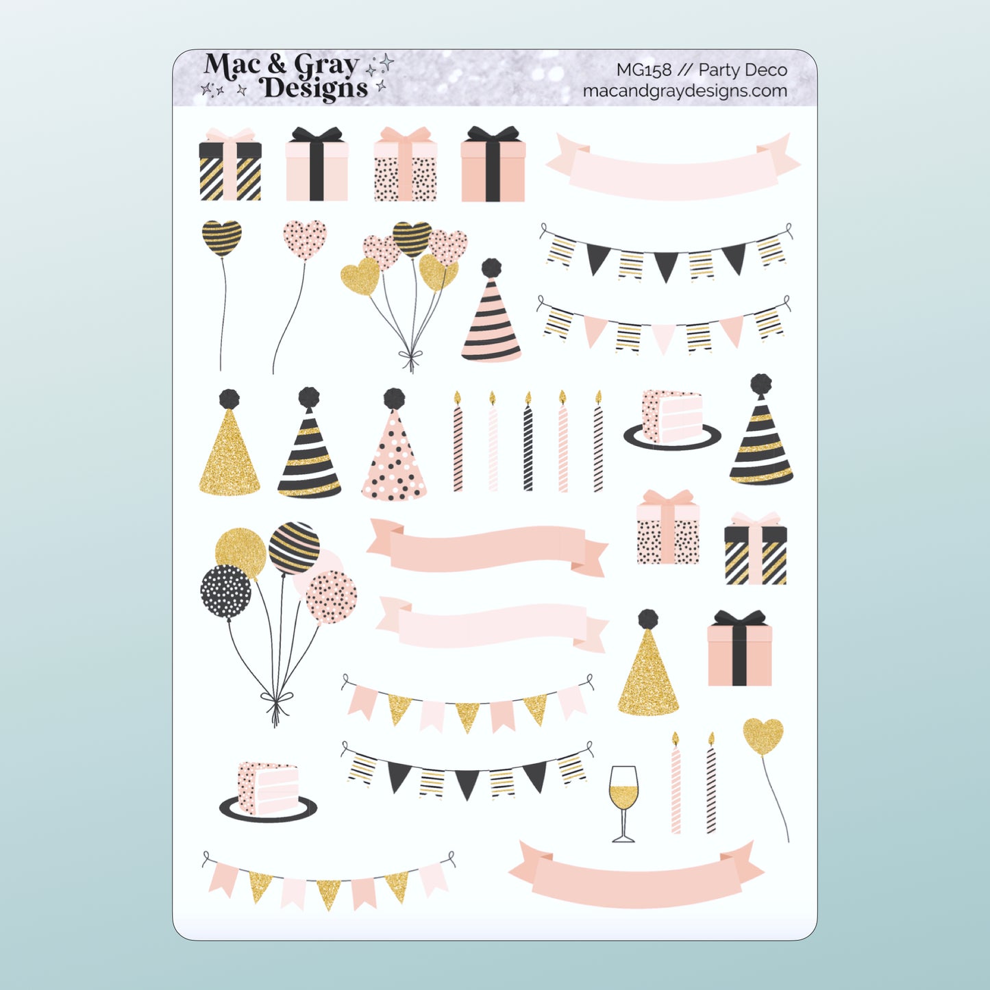 Party Deco Stickers // Deco & Journalling Stickers