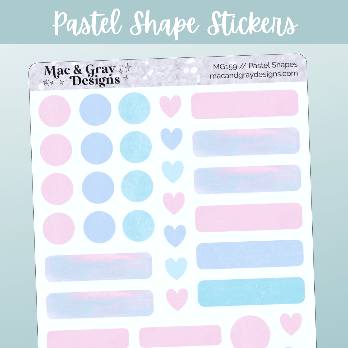 Pastel Study Stickers Pastel Shape Stickers // Functional Planner Stickers for Journals ...